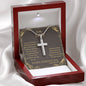 To My Dad - Happy Father's Day Gift From Son - Personalized Cross Necklace - Celeste Jewel