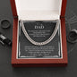 To My Dad - You Mean the World To Me - Cuban Link Chain Necklace - Celeste Jewel