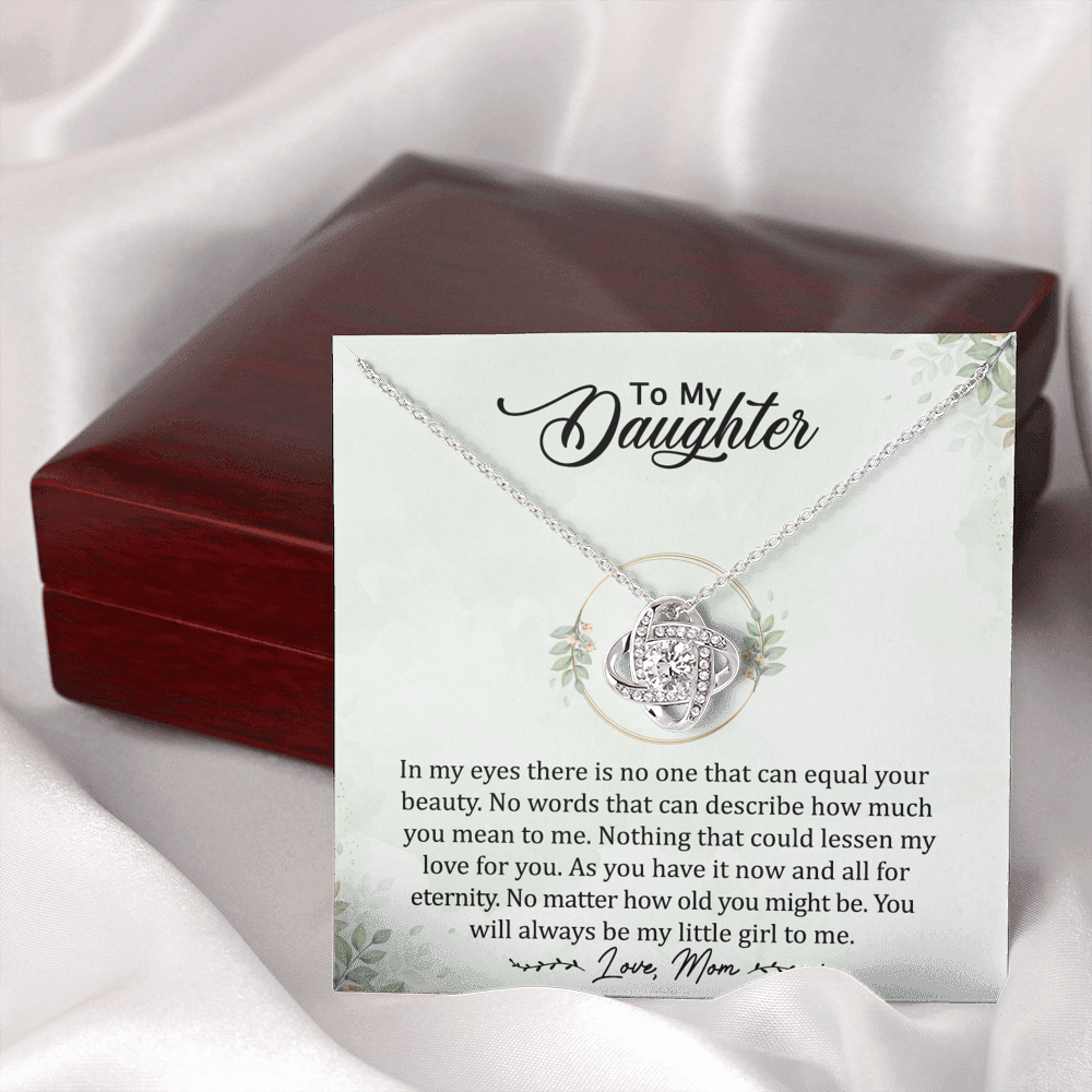 To My Daughter - Always My Little Girl - Love Knot Necklace Jewelry