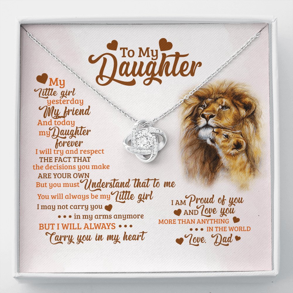 To My Daughter - Carry You In My Heart - Love Knot Necklace - Celeste Jewel