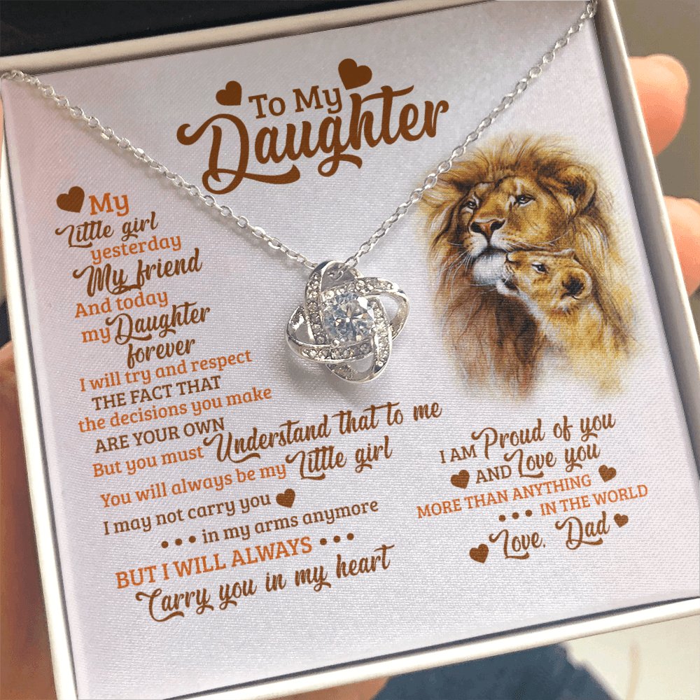 To My Daughter - Carry You In My Heart - Love Knot Necklace - Celeste Jewel