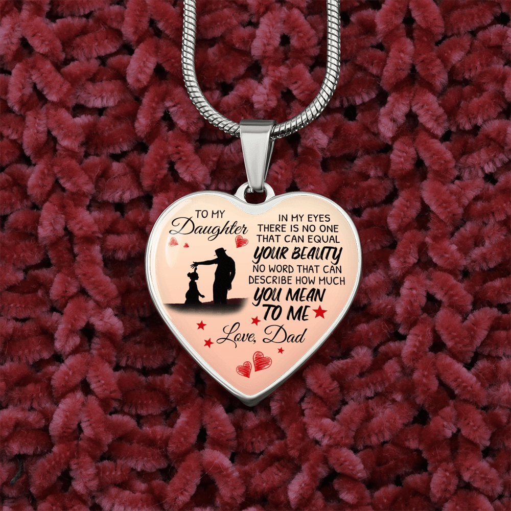 To My Daughter - Gift From Dad - Luxury Graphic Heart Necklace - Celeste Jewel