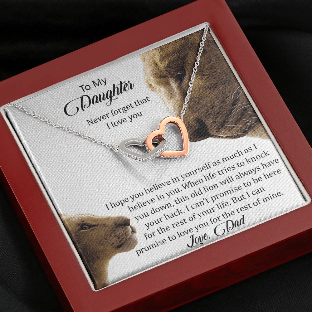 To My Daughter - Never Forget That I Love You - Interlocking Hearts Necklace (Duplicate) - Celeste Jewel