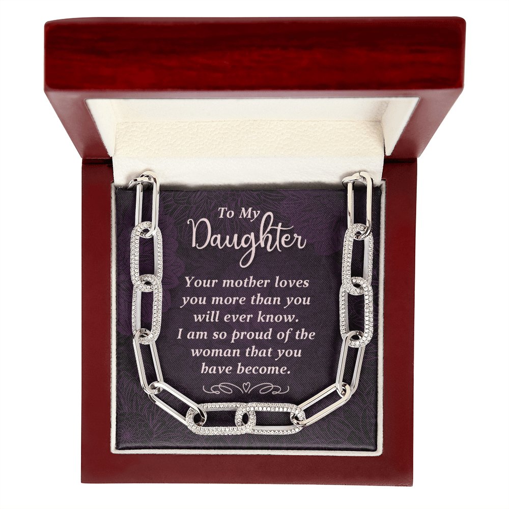 To My Daughter - Your Mother Loves You - Forever Linked Necklace - Celeste Jewel