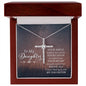 To My Daughter - Your Smile - Cubic Zirconia Cross Necklace - Celeste Jewel