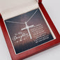 To My Daughter - Your Smile - Cubic Zirconia Cross Necklace - Celeste Jewel