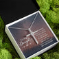 To My Daughter - Your Smile - Cubic Zirconia Cross Necklace - Celeste Jewel