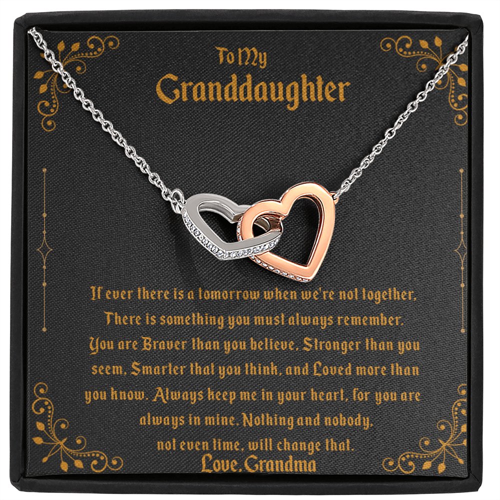 To My Granddaughter - Something You Must Always Remember - Interlocking Hearts Necklace - Celeste Jewel