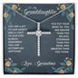 To My Granddaughter - You Are A Joy - Cubic Zirconia Cross Necklace - Celeste Jewel