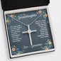To My Granddaughter - You Are A Joy - Cubic Zirconia Cross Necklace - Celeste Jewel
