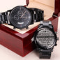 To My Husband - Meeting You Was Fate - Black Chronograph Watch - Celeste Jewel
