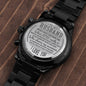 To My Husband - What Love Really Is - Black Chronograph Watch - Celeste Jewel