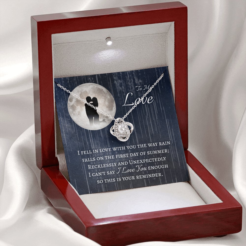 To My Love - Fell In Love In The Rain - Love Knot Necklace - Celeste Jewel