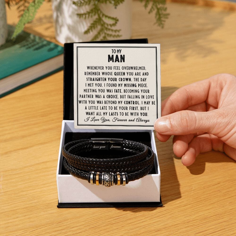 To My Man - Straighten Your Crown - Love You Forever Bracelet - Celeste Jewel