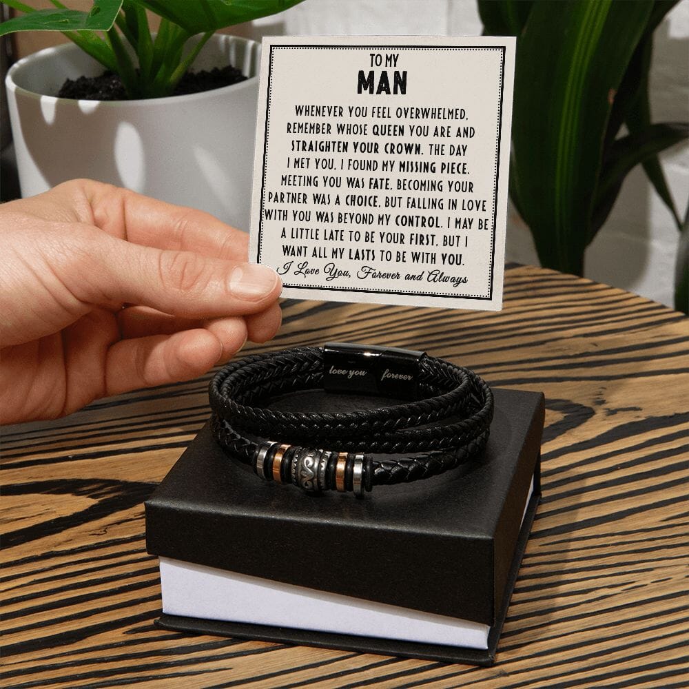 To My Man - Straighten Your Crown - Love You Forever Bracelet - Celeste Jewel