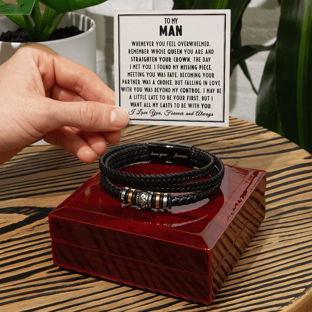To My Man - Straighten Your Crown - Love You Forever Bracelet - Celeste Jewel