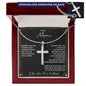 To My Man - Straighten Your Crown - Men's Personalized Cross - Celeste Jewel