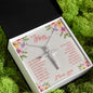To My Mom - Spread My Wings - Cubic Zirconia Cross Necklace - Celeste Jewel