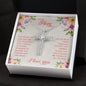 To My Mom - Spread My Wings - Cubic Zirconia Cross Necklace - Celeste Jewel