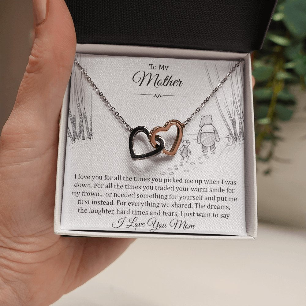 To My Mother - For All The Times - Interlocking Hearts Necklace - Celeste Jewel