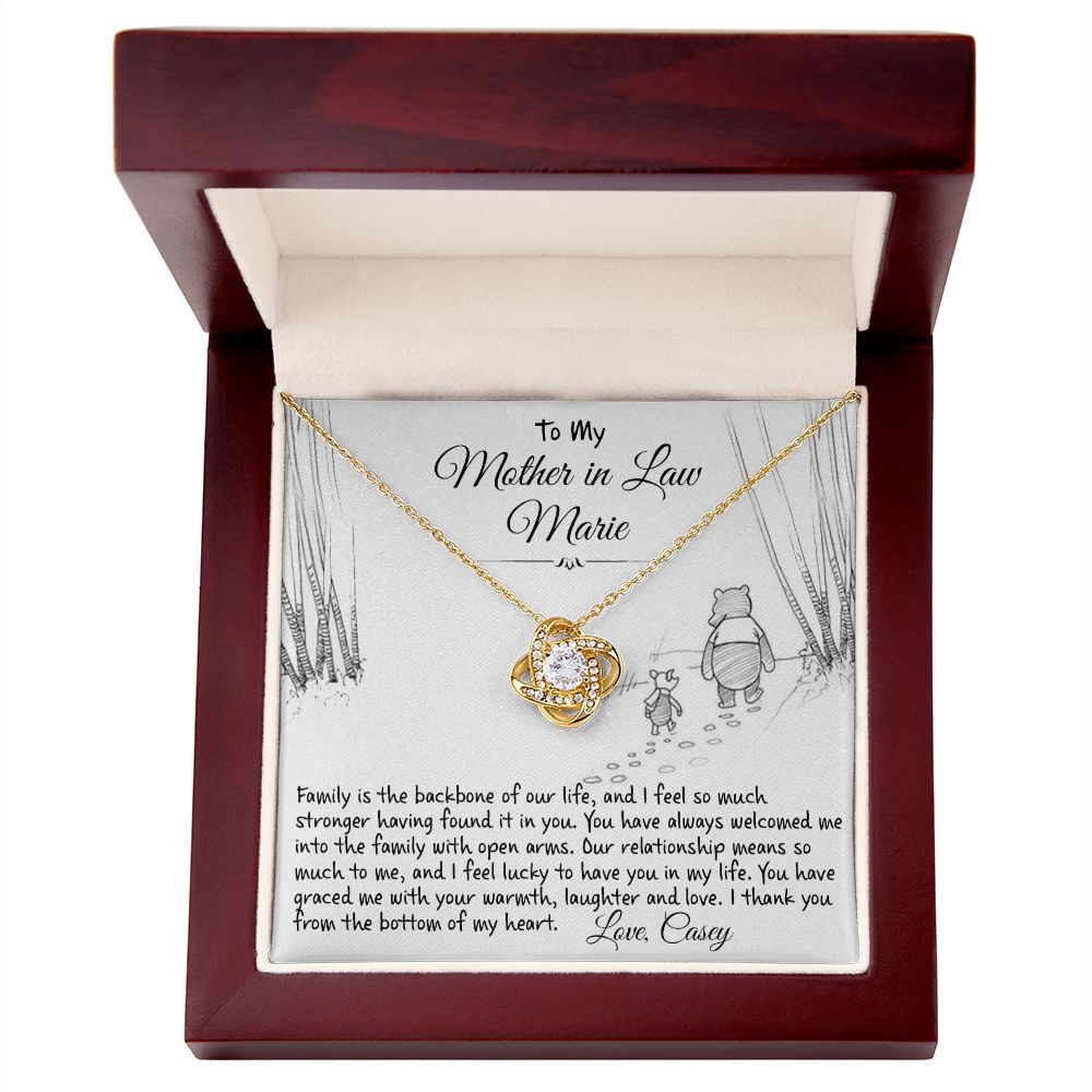 To My Mother In Law - From The Bottom Of My Heart - Love Knot Necklace - Celeste Jewel