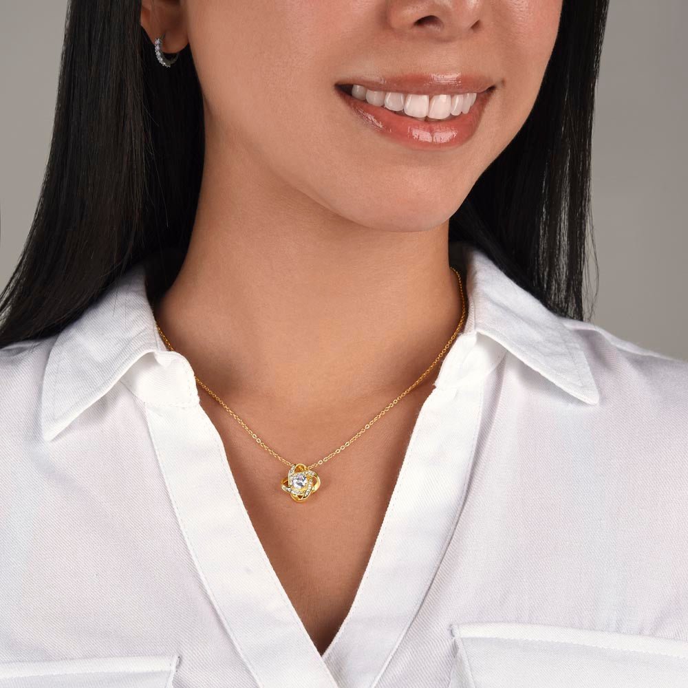 To My Mother In Law - From The Bottom Of My Heart - Love Knot Necklace - Celeste Jewel