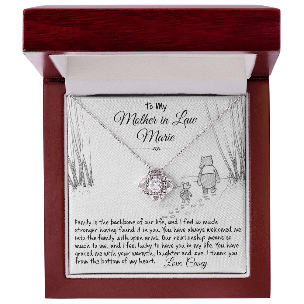 To My Mother In Law - From The Bottom Of My Heart - Love Knot Necklace - Celeste Jewel