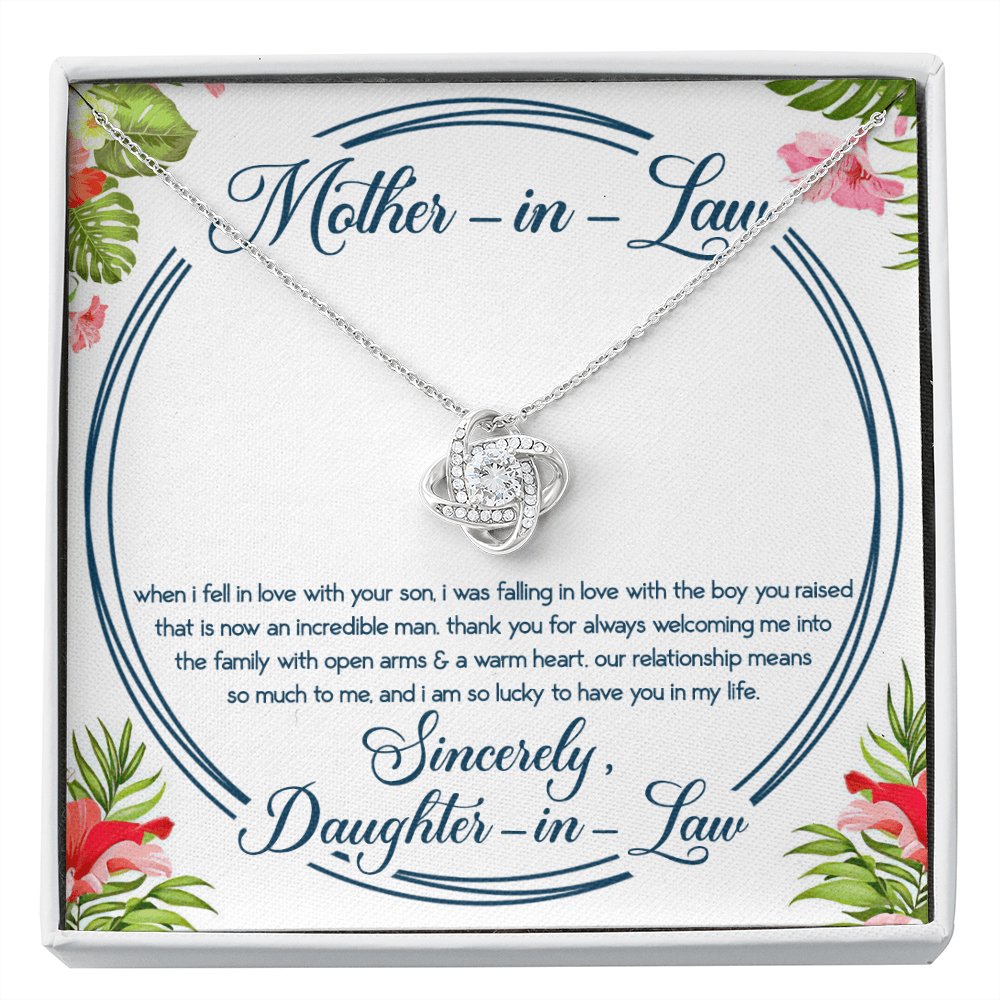 To My Mother-In-Law - Gift For Mother In Law - Love Knot Necklace - Celeste Jewel
