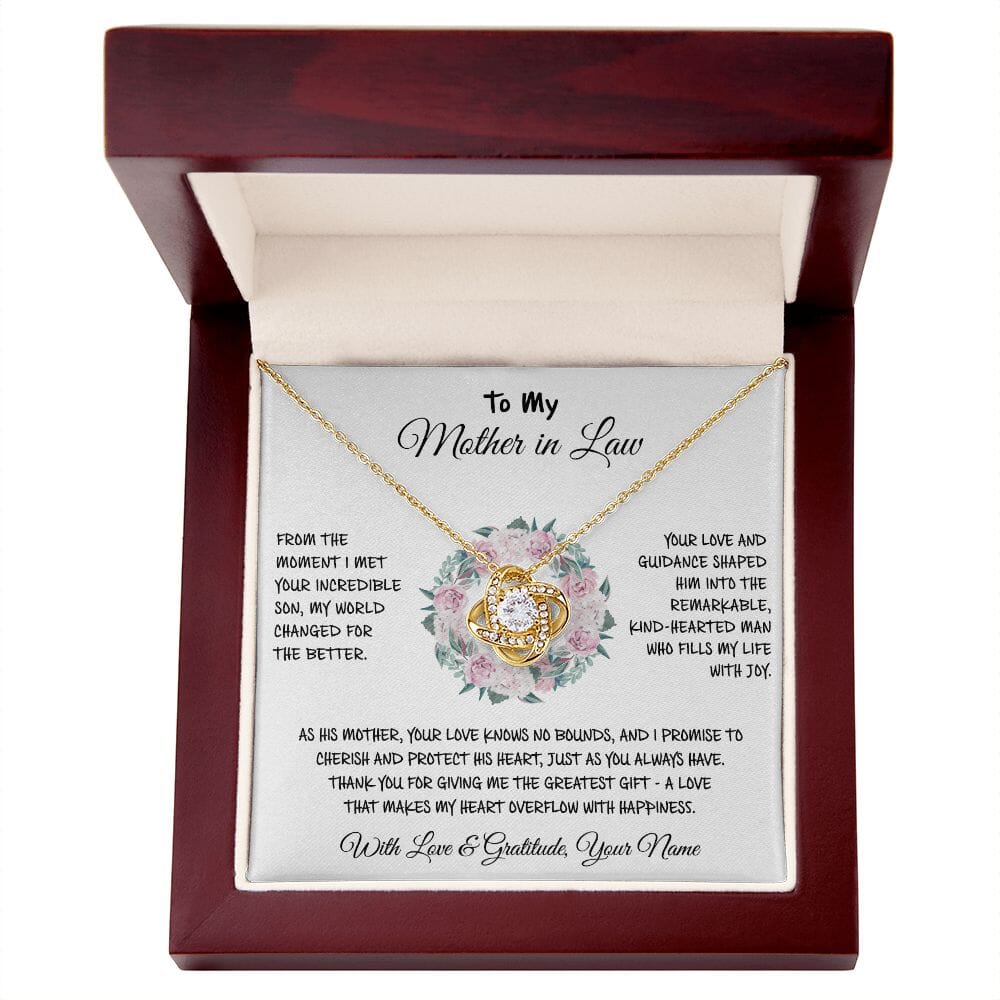 To My Mother In Law - The Greatest Gift - Love Knot Necklace - Celeste Jewel