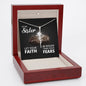 To My Sister - Let Your Faith Be Bigger Than Your Fears - Faith Cross Necklace - Celeste Jewel