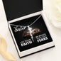 To My Sister - Let Your Faith Be Bigger Than Your Fears - Faith Cross Necklace - Celeste Jewel