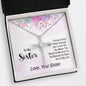 To My Sister - You Mean The World - Cubic Zirconia Cross Necklace - Celeste Jewel