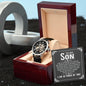 To My Son - How Much You Are Loved - Men's Skeleton Watch - Celeste Jewel