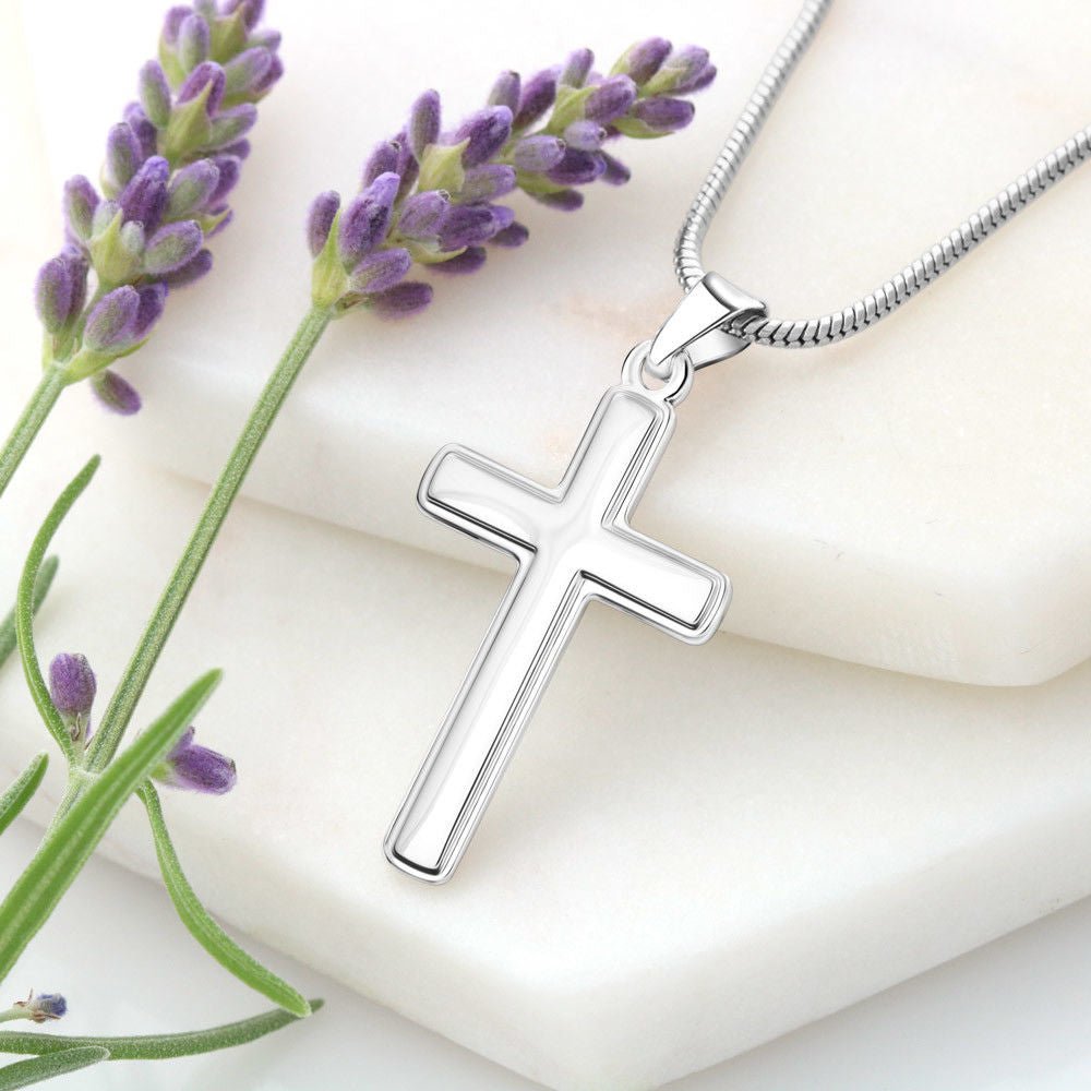 To My Son - St Patrick's Day Gift - Personalized Cross With Engraving - Celeste Jewel