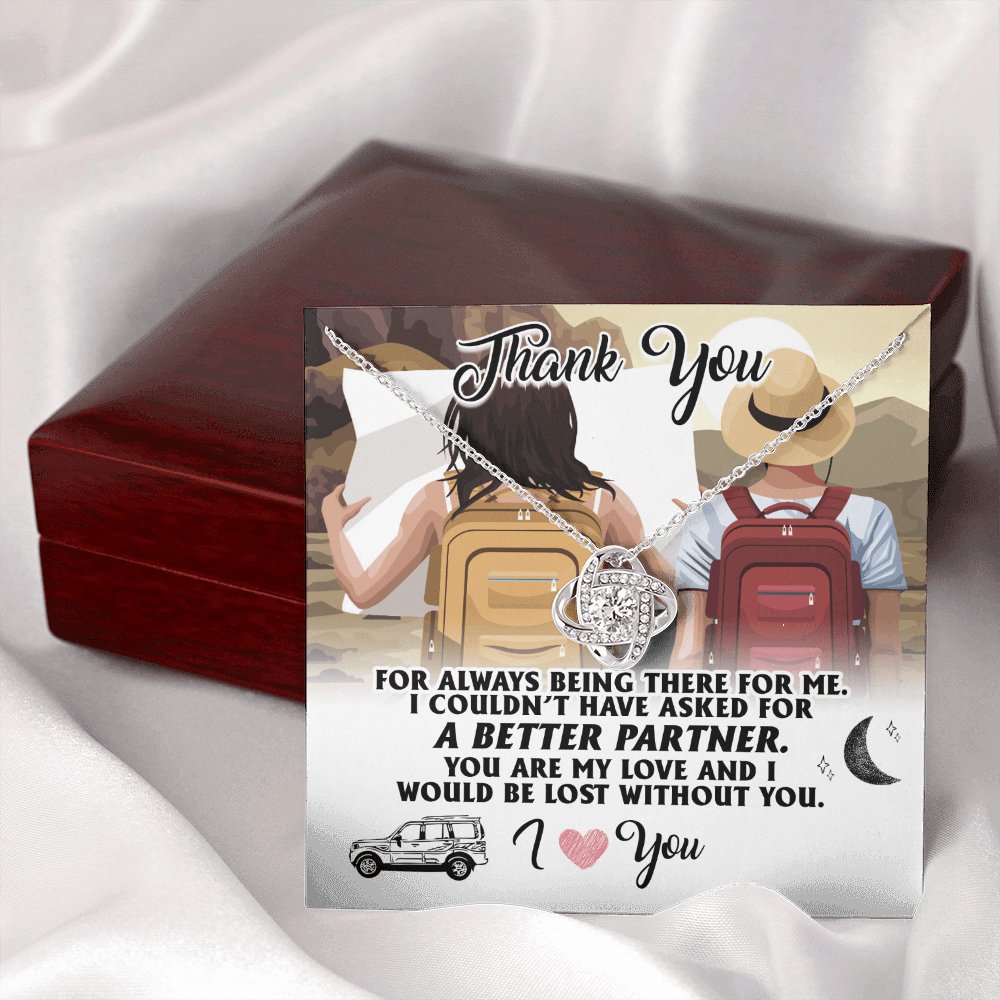 To My Travel Partner - Lost Without You - Love Knot Necklace - Celeste Jewel