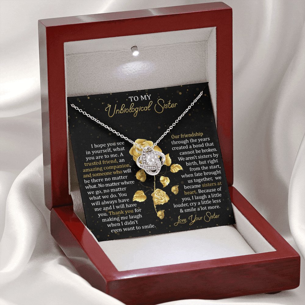 To My Unbiological Sister - Our Friendship - Love Knot Necklace - Celeste Jewel