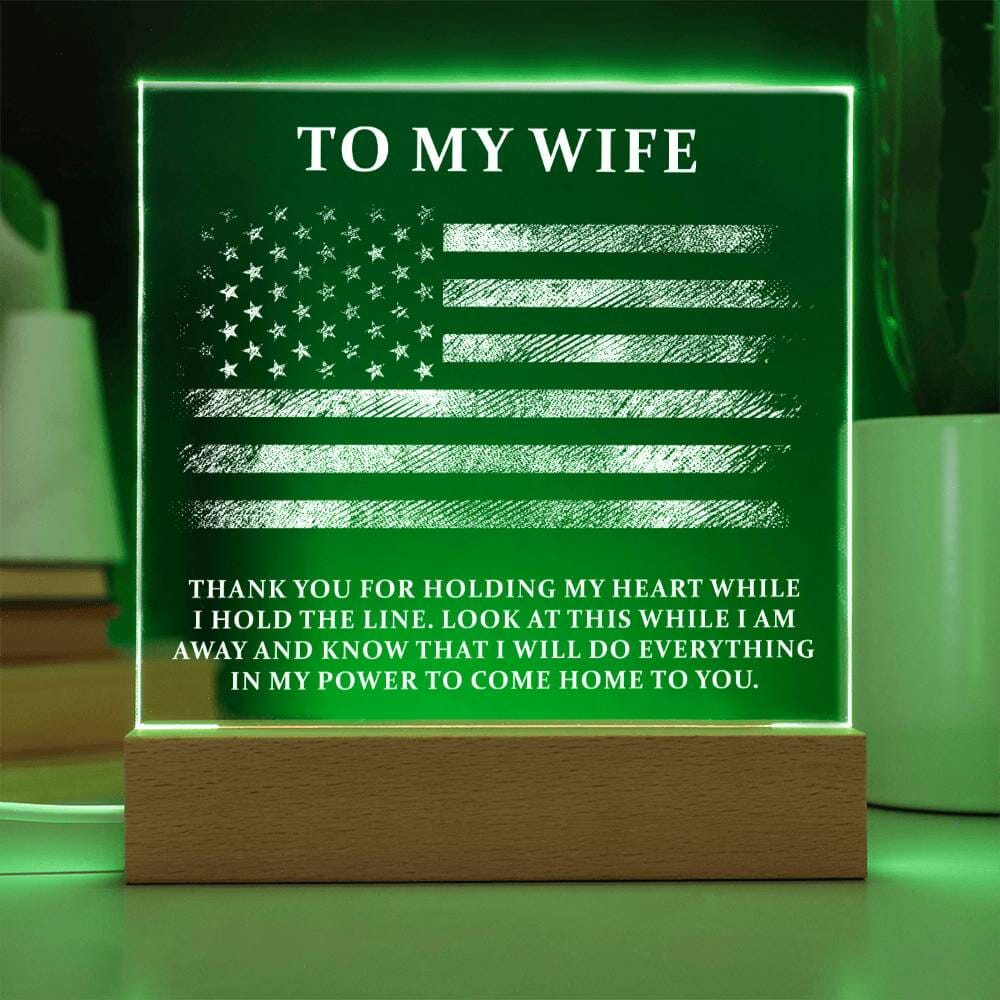 To My Wife - Military Gift - Acrylic Square Plaque - Celeste Jewel