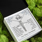 To My Wife - Today, Tomorrow And Forever - Cubic Zirconia Cross Necklace - Celeste Jewel