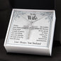 To My Wife - Today, Tomorrow And Forever - Cubic Zirconia Cross Necklace - Celeste Jewel
