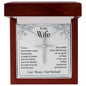 To My Wife - Today, Tomorrow And Forever - Cubic Zirconia Cross Necklace - Celeste Jewel