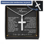 To My Wonderful Man message card with Personalized Cross Necklace, card reads When You Wear This Cross