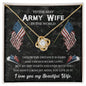To The Best Army Wife - Gift For Veteran Wife - Love Knot Necklace - Celeste Jewel