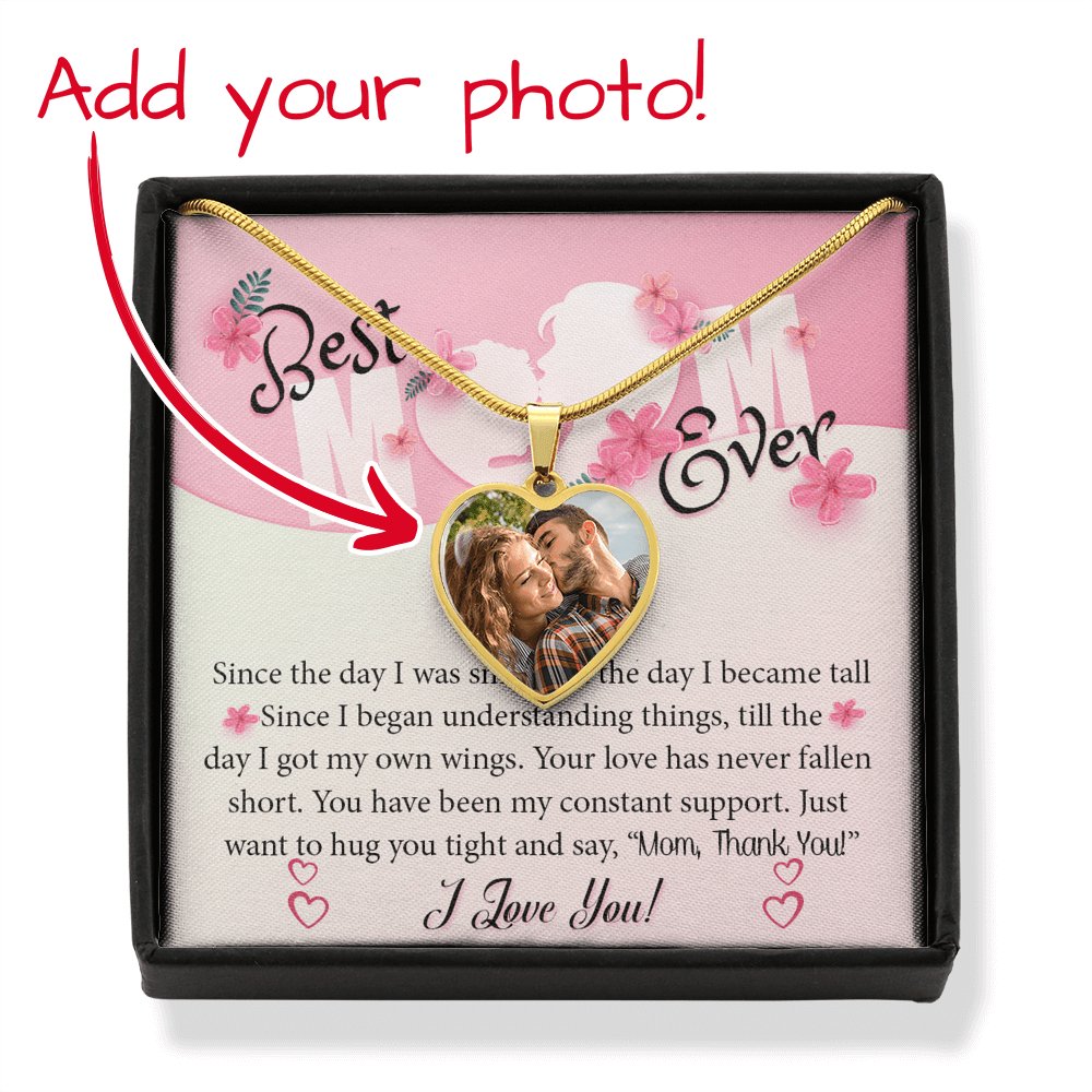 To The Best Mom Ever - Buyer Upload Graphic Heart Pendant - Celeste Jewel