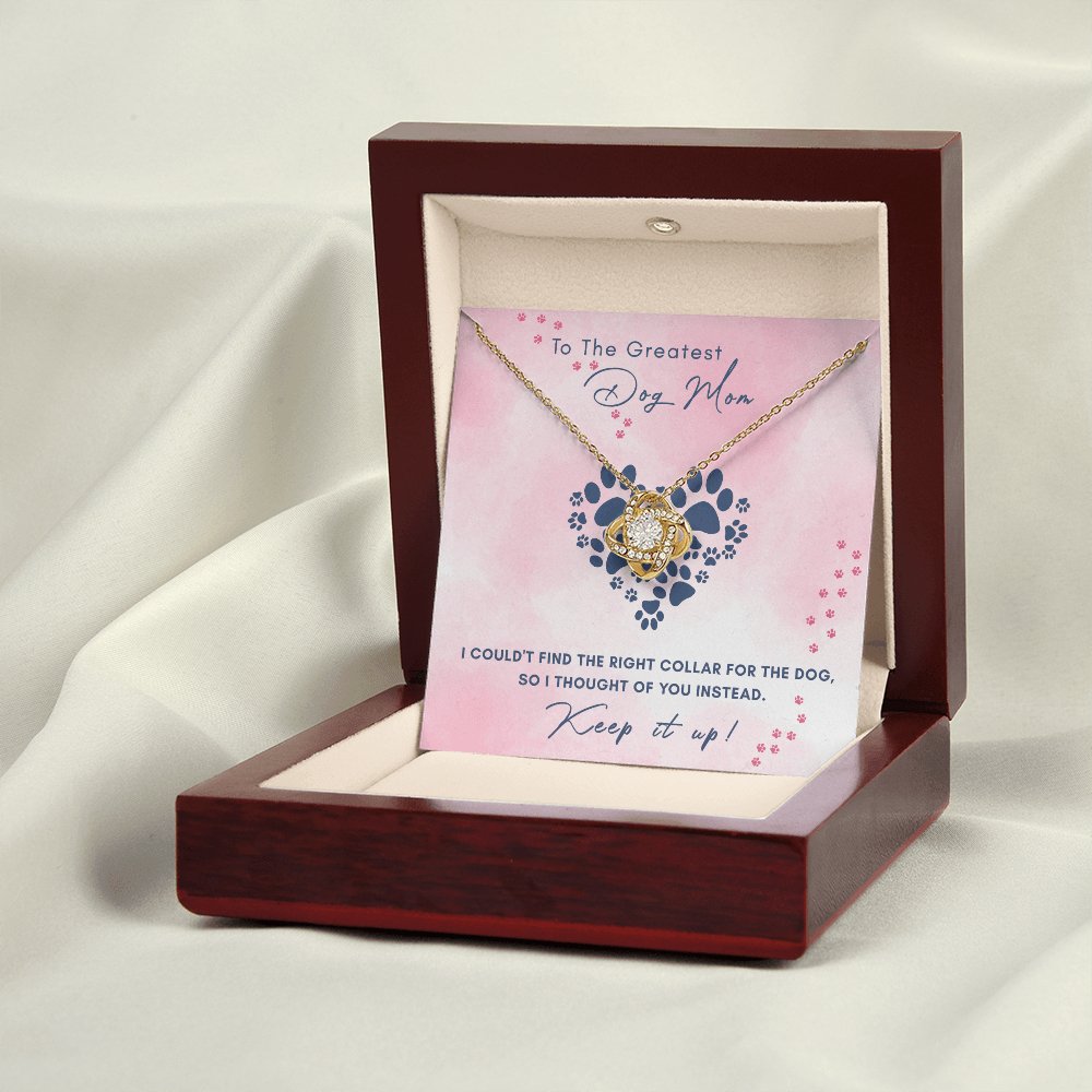 To The Greatest Dog Mom Gift - Love Knot Necklace - Celeste Jewel