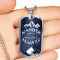 Wander Always - Dog Tag Necklace With Engraving - Celeste Jewel