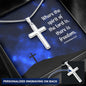 Where The Spirit Of The Lord - Personalized Cross Necklace - Celeste Jewel
