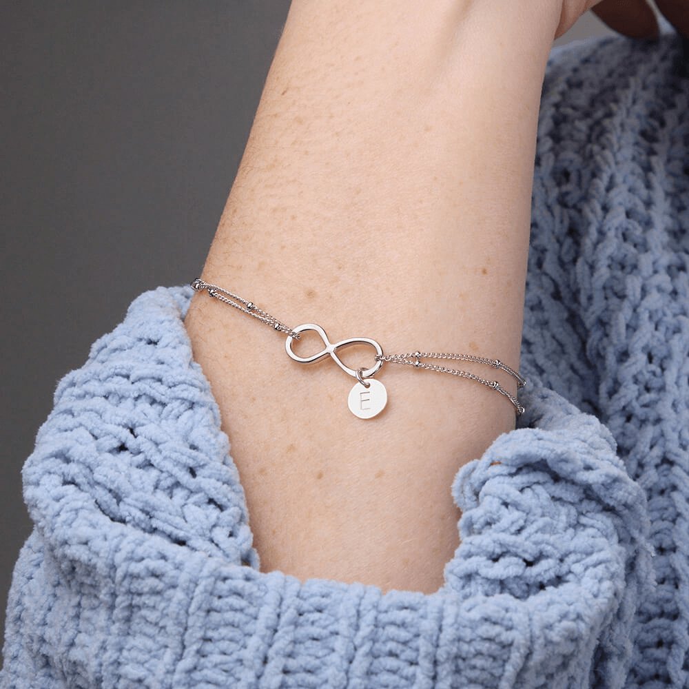 You Are Strong - Infinity Bracelet With Initial Charms - Celeste Jewel