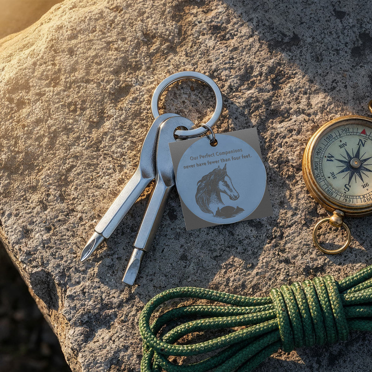 Horse Lover Gift | Our Perfect Companions | Engraved Screwdriver Keychain