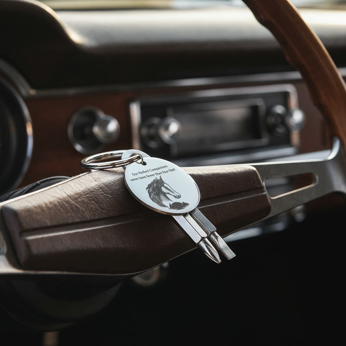 Horse Lover Gift | Our Perfect Companions | Engraved Screwdriver Keychain