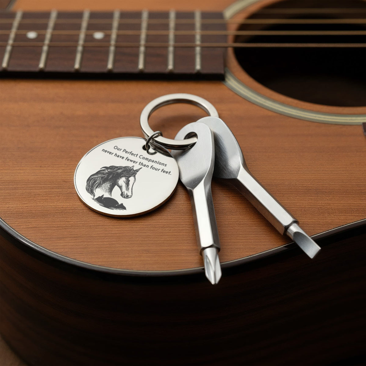 Horse Lover Gift | Our Perfect Companions | Engraved Screwdriver Keychain